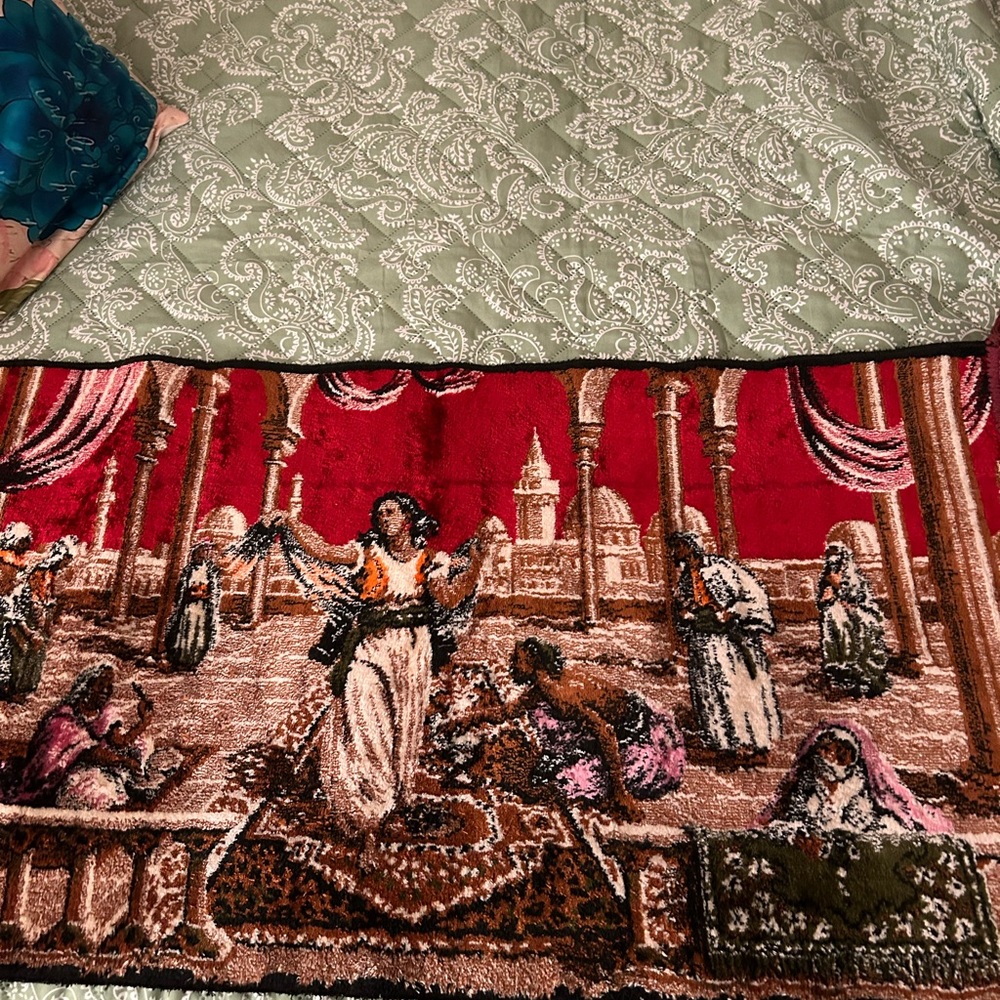 Vintage 1950's Moroccan velvet type Tapestry